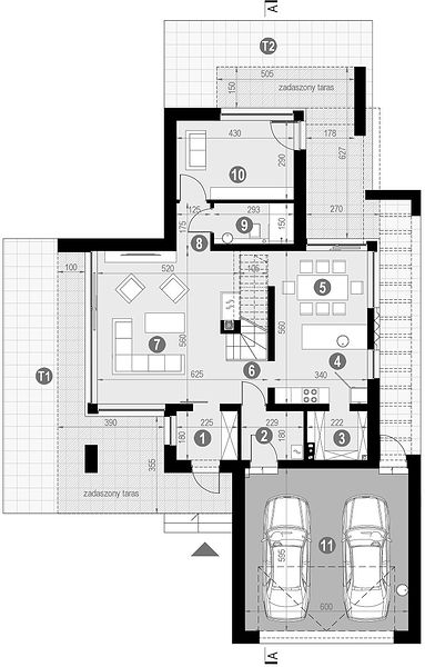 План 1 этажа дома DDD-8353-27 План 1 этажа дома DDD-8353-27