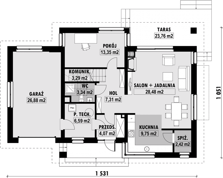 План 1 этажа дома FHC-8115-64 План 1 этажа дома FHC-8115-64