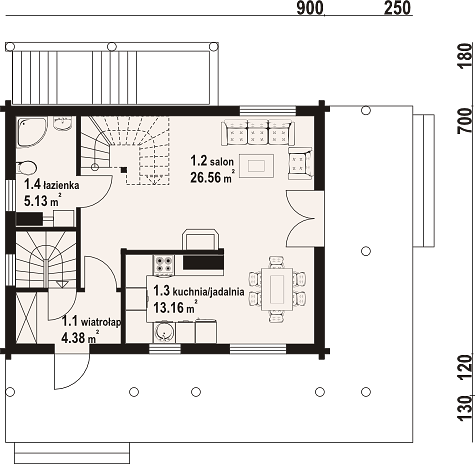 План 2 этажа дома HKK-8142-47 План 2 этажа дома HKK-8142-47