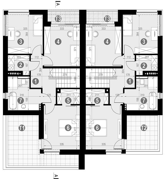План 2 этажа дома DEB-1283-73 План 2 этажа дома DEB-1283-73