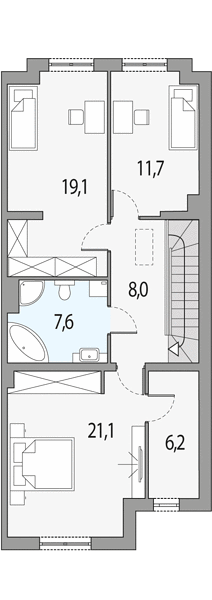 План 2 этажа дома ACB-3339-87 План 2 этажа дома ACB-3339-87