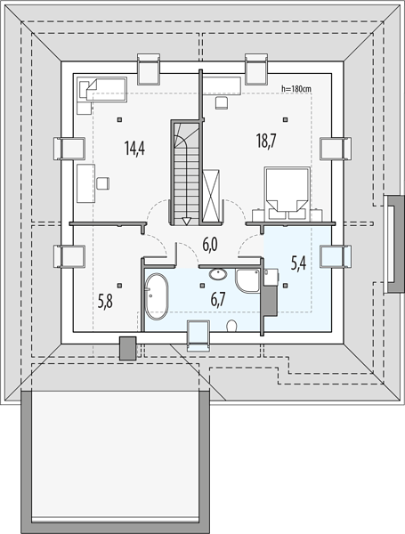 План 2 этажа дома DEH-4386-19 План 2 этажа дома DEH-4386-19