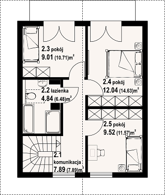 План 2 этажа дома DKD-5856-52 План 2 этажа дома DKD-5856-52