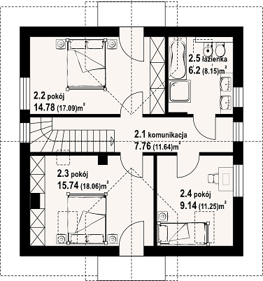 План 2 этажа дома BHD-5295-53 План 2 этажа дома BHD-5295-53