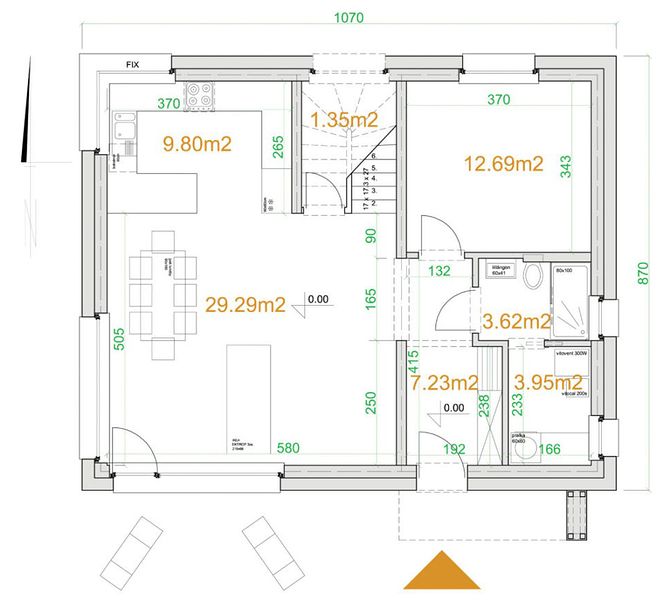 План 1 этажа дома DFK-3788-18 План 1 этажа дома DFK-3788-18