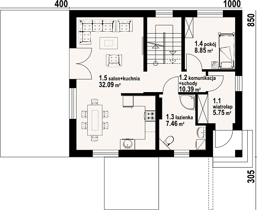 План 2 этажа дома BHK-3191-57 План 2 этажа дома BHK-3191-57